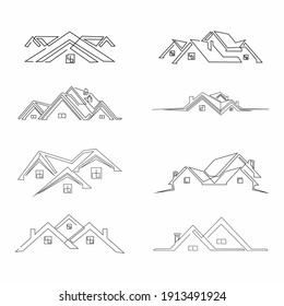 logo design real estate continuous line drawing simple clean and tidy