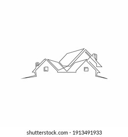 logo design real estate continuous line drawing simple clean and tidy