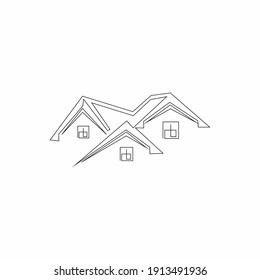 logo design real estate continuous line drawing simple clean and tidy
