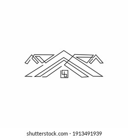 logo design real estate continuous line drawing simple clean and tidy