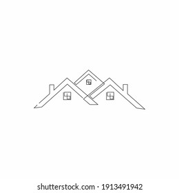 diseño de logotipo inmobiliario trazado de línea continua simple limpio y ordenado
