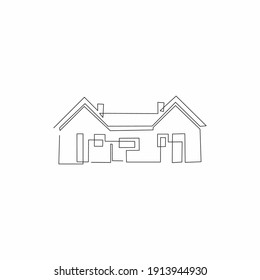 logo design real estate continuous line drawing simple clean and tidy