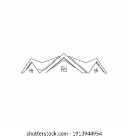 logo design real estate continuous line drawing simple clean and tidy