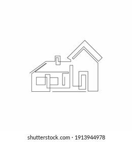 logo design real estate continuous line drawing simple clean and tidy