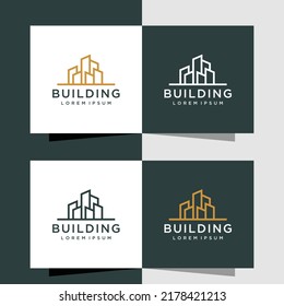 Modelo de logotipo de diseño de propiedades inmobiliarias.