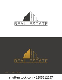 Logo Design of Real Estate Vector Illustration Concept. For Business Logo and Furniture Logo.