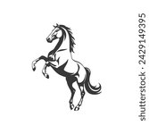 Logo design of a rearing up horse, vector illustration