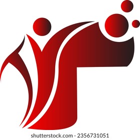 logo design with red color and  black