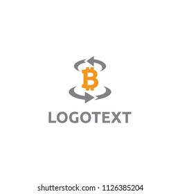 Logo design related to crypto currency trading and exchange. Logo design for bitcoin service
