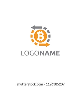 Logo design related to crypto currency trading and exchange. Logo design for bitcoin service