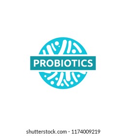 Logo design related to probiotic bacteria. Healthy nutrition ingredient for therapeutic
