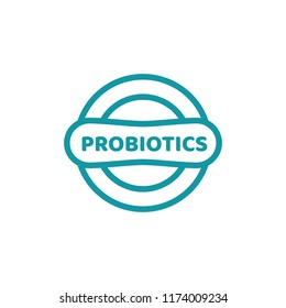 Logo design related to probiotic bacteria. Healthy nutrition ingredient for therapeutic