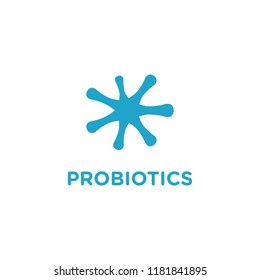Logo design related to probiotic bacteria. Healthy nutrition ingredient for therapeutic. 