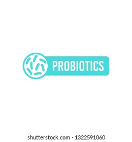 Logo design related to probiotic bacteria. Healthy nutrition ingredient for therapeutic