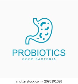 Logo design related to probiotics bacteria. Healthy nutrition ingredient for therapeutic