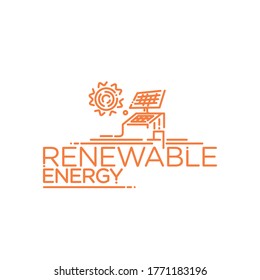 Logo Design for Renewal Energy, Vector Illustration for Green Energy