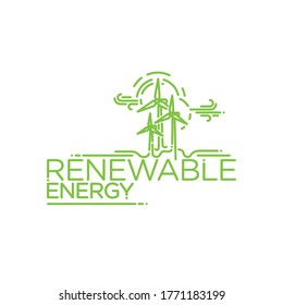 Logo Design for Renewal Energy, Vector Illustration for Green Energy