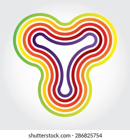 Logo design with repeating an abstract shape. Colorful.