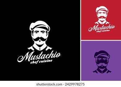 Logo design for a restaurant featuring a chefs face, perfect for branding menus, signage, business cards, and promotional materials.