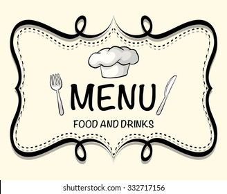 Logo design of restaurant menu illustration