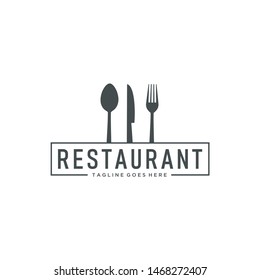 Logo design for restaurants with knives, forks and spoons