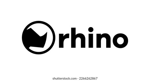 logo design rhino simple abstract icon vector illustration