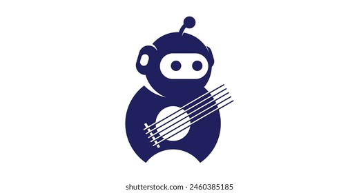 logo design robot guitar, technology, modern, music, logo design icon, vector, symbol, idea.