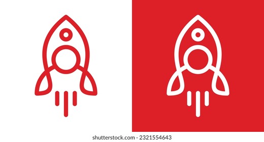 logo design rocket and people icon vector inspiration