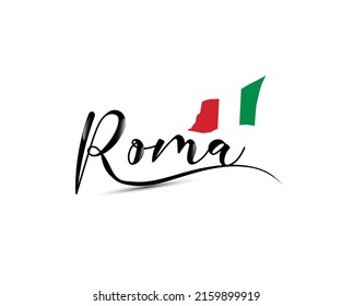 Logo design with "roma" text