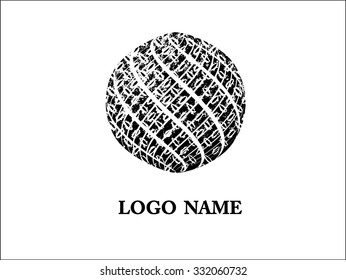 Logo design round black shape vector illustration on a white background