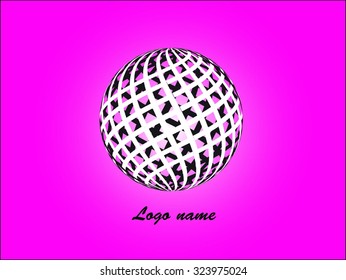 Logo design. Round shape. Vector illustration. Colorful radial background