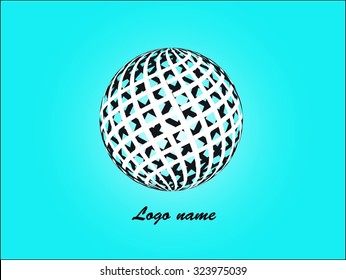 Logo design. Round shape. Vector illustration. Colorful radial background