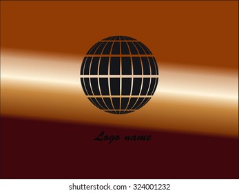 Logo design. Round shape. Vector illustration. Metal background