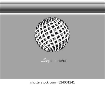 Logo design. Round shape. Vector illustration. Metal background