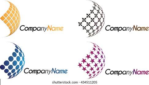 Logo design. Round shape. Vector illustration Abstract circular halftone dots form. Logo design. Vector illustration background.