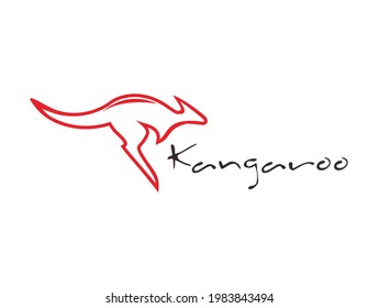 Logo design with running kangaroo image