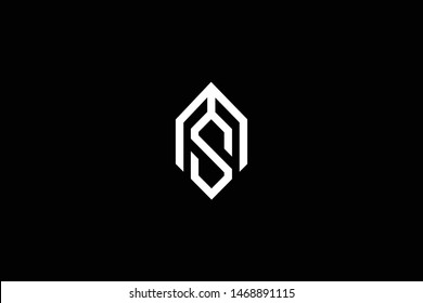 Logo design of S MS SM in vector for construction, home, real estate, building, property. Minimal awesome trendy professional logo design template on black background.