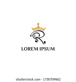 logo design S and R initial with gold crown concept design inspiration