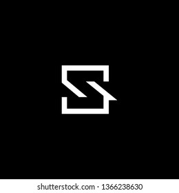 Logo design of S in vector for construction, home, real estate, building, property. Minimal awesome trendy professional logo design template on black background.