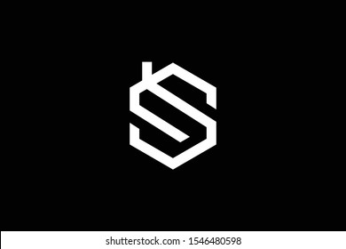 Logo design of S in vector for construction, home, real estate, building, property. Minimal awesome trendy professional logo design template on black background.