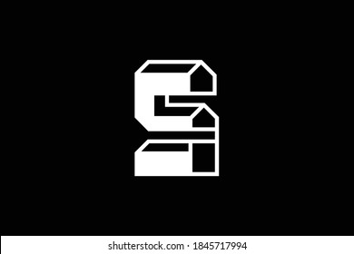 Logo design of S in vector for construction, home, real estate, building, property. Minimal awesome trendy professional logo design template on black background.