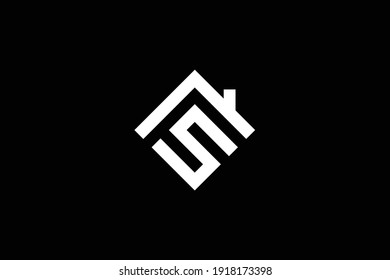 Logo design of S in vector for construction, home, real estate, building, property. Minimal awesome trendy professional logo design template on black background.