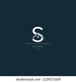 Logo design of S in vector for construction, home, real estate, building, property. Minimal trendy icon design template.