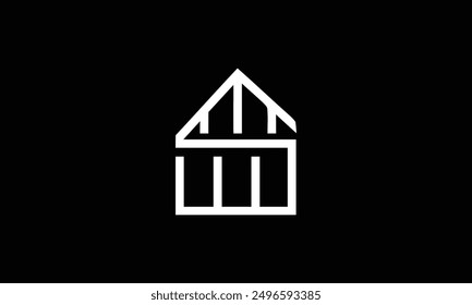 Logo design of S in vector for construction, home, real estate, building, property. Minimal awesome trendy professional logo design template on black background.