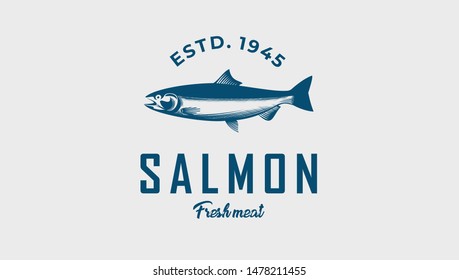 logo design for salmon fish products