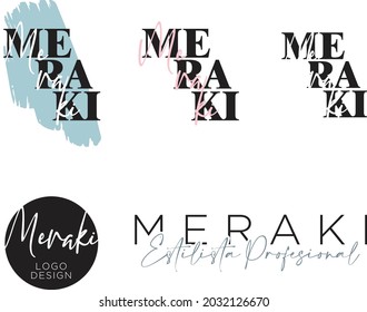 Salón de diseño con logotipo Meraki