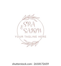 Diseño de logotipo para salón y spa con ilustración creativa