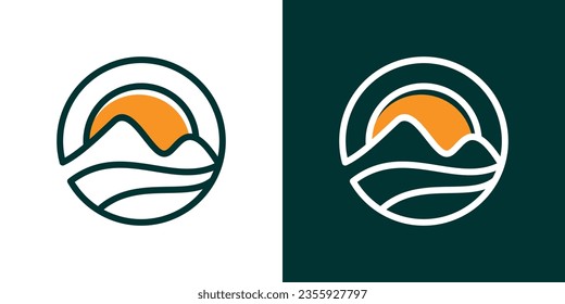 logo design with scenic elements made in a line and minimalist style