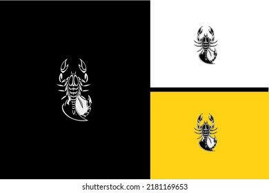 logo design of scorpion vector black and white