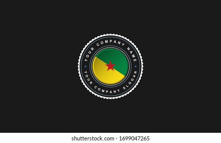 logo design with Senegal concept in circle. Green,Yellow and Red Vintage and premium
